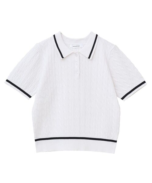 AMERICAN HOLIC（アメリカンホリック）の「アソートニットポロシャツ（ポロシャツ・レディース・その他7/ネイビー/オフホワイト・L/M）」の18枚目の写真