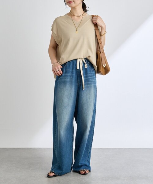 ひんやりタッチ・セットアップ対応可】レーヨン混バックテールニット