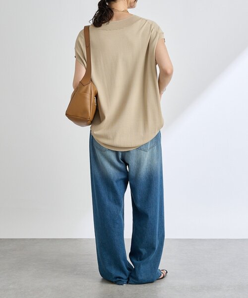 リヴドロワ　【ひんやりタッチ.セットアップ可】レーヨン混バックテールニット ひんやりタッチ・セットアップ対応可】レーヨン混バックテールニット