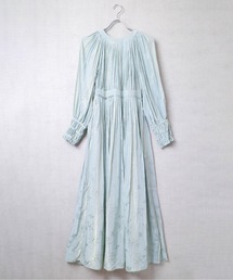 CLANE ジャガードグリーンワンピース ドレス CLANE（クラネ）VINTAGE FLOWER SATIN DRESS（ブラック/1