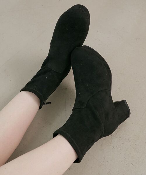 MAJESTIC LEGON（マジェスティックレゴン）の「フカフカヒールストレッチブーツ（ブーツ・レディース・ベージュ系その他2/ブラック系その他/アイボリー/ブラウン系その他5/グレー系その他/ブラック・SMALL/MEDIUM/LARGE/X-LARGE/XXL）」の2枚目の写真