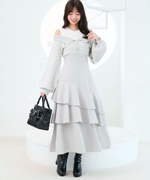 MAJESTIC LEGON（マジェスティックレゴン）の「フカフカヒールストレッチブーツ（ブーツ・レディース・ベージュ系その他2/ブラック系その他/アイボリー/ブラウン系その他5/グレー系その他/ブラック・SMALL/MEDIUM/LARGE/X-LARGE/XXL）」の18枚目の写真