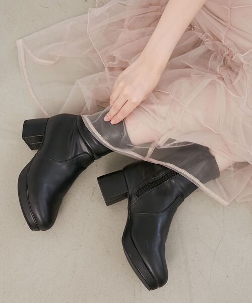 MAJESTIC LEGON（マジェスティックレゴン）の「フカフカヒールストレッチブーツ（ブーツ・レディース・ベージュ系その他2/ブラック系その他/アイボリー/ブラウン系その他5/グレー系その他/ブラック・SMALL/MEDIUM/LARGE/X-LARGE/XXL）」の12枚目の写真