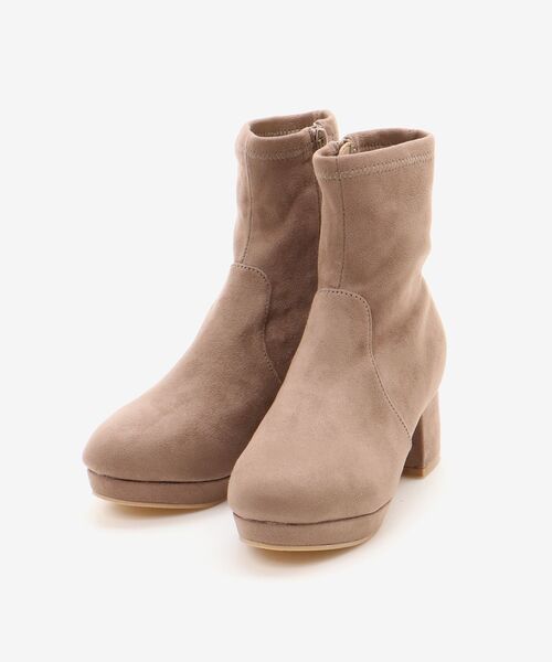 MAJESTIC LEGON（マジェスティックレゴン）の「フカフカヒールストレッチブーツ（ブーツ・レディース・ベージュ系その他2/ブラック系その他/アイボリー/ブラウン系その他5/グレー系その他/ブラック・SMALL/MEDIUM/LARGE/X-LARGE/XXL）」の7枚目の写真