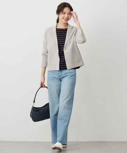J.PRESS（ジェイプレス）の「バスクボーダー カットソー（Tシャツ/カットソー・レディース・ネイビー系2・LARGE/MEDIUM）」の2枚目の写真