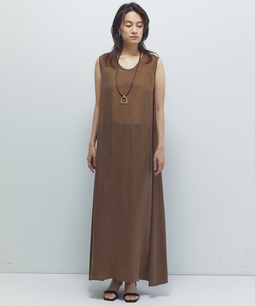 1er Arrondissement(プルミエアロンディスモン)の「キュプラフィブリルフレアーワンピース(ワンピース・レディース・ベージュ系その他/ブラウン系その他5/ブラウン系その他4・36/38)」の4枚目の写真