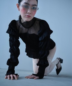 houga kiki frill vest studious別注 ブラック HOUGA/ホウガ】《STUDIOUS別注》Ex.kiki frill vest/キキフリル