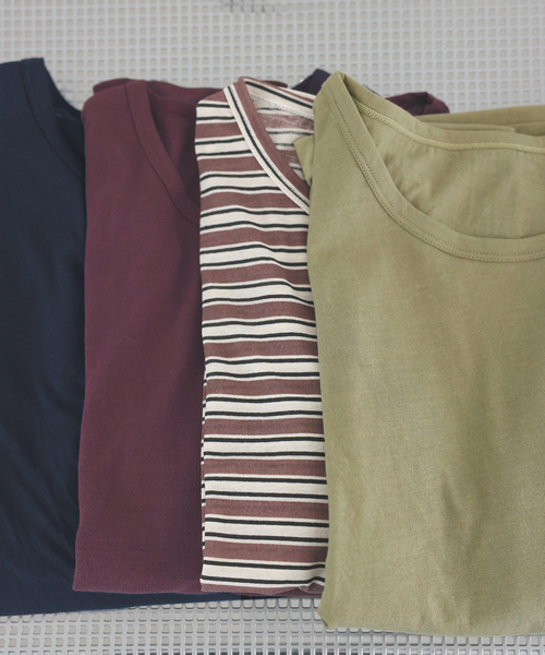 SLOBE IENA（スローブイエナ）の「《追加》シアー天竺5分袖Tシャツ（Tシャツ/カットソー・レディース・ブラウン/ネイビー/カーキ/その他4・FREE）」の21枚目の写真