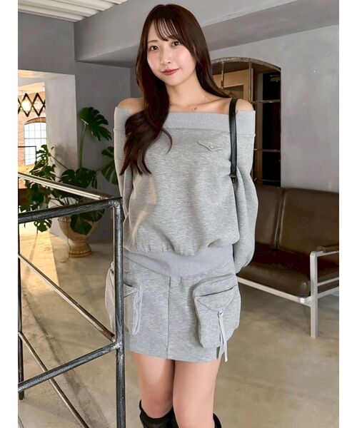 dazzlin（ダズリン）の「スウェットポケットミニスカート（スカート・レディース・ネイビー/パープル/グレー・MEDIUM/SMALL）」の22枚目の写真