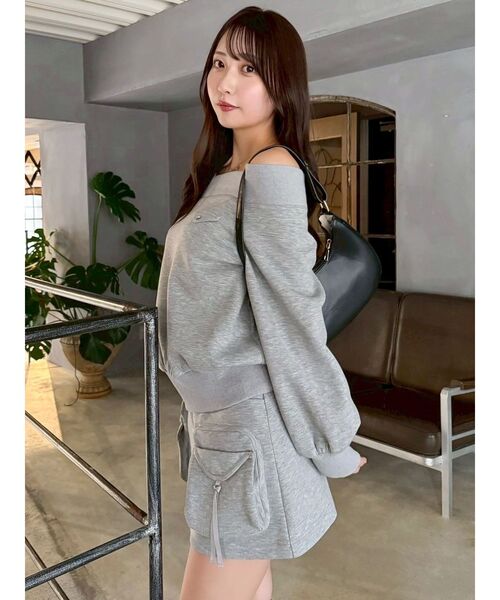 dazzlin（ダズリン）の「スウェットポケットミニスカート（スカート・レディース・ネイビー/パープル/グレー・MEDIUM/SMALL）」の18枚目の写真