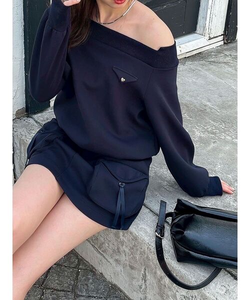 dazzlin（ダズリン）の「スウェットポケットミニスカート（スカート・レディース・ネイビー/パープル/グレー・MEDIUM/SMALL）」の15枚目の写真