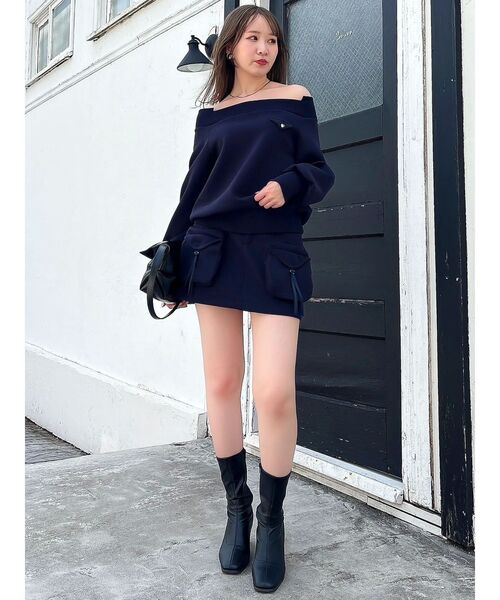 dazzlin（ダズリン）の「スウェットポケットミニスカート（スカート・レディース・ネイビー/パープル/グレー・MEDIUM/SMALL）」の10枚目の写真