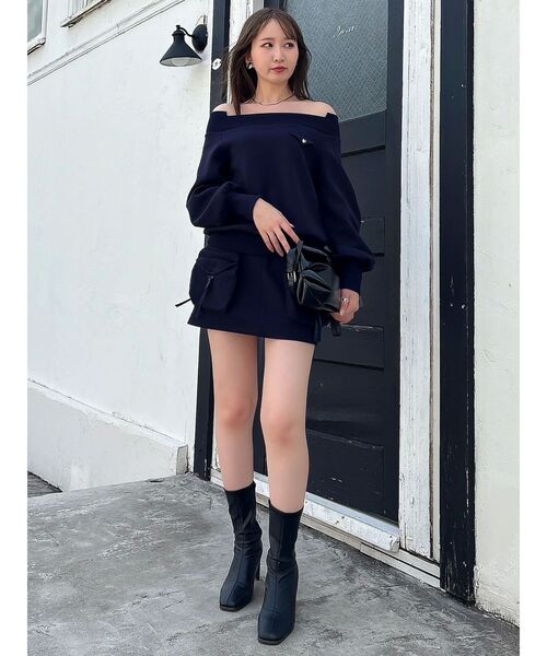 dazzlin（ダズリン）の「スウェットポケットミニスカート（スカート・レディース・ネイビー/パープル/グレー・MEDIUM/SMALL）」の9枚目の写真