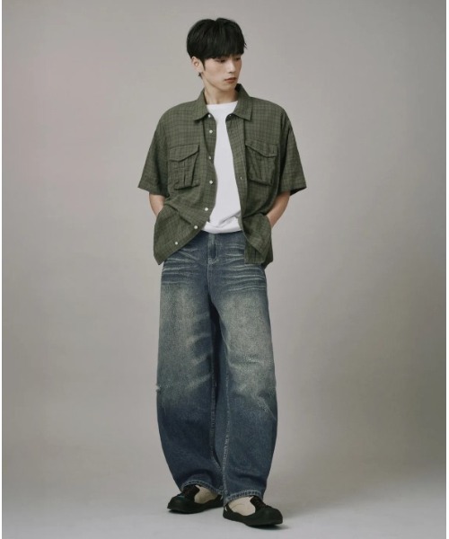 Vini（ヴィニ）の「【Vini】スクラッチウォッシュバルーンデニムパンツ（デニムパンツ・メンズ・ブルー系その他2/ブルー系その他/ブラック系その他・X-LARGE/LARGE/MEDIUM）」の12枚目の写真