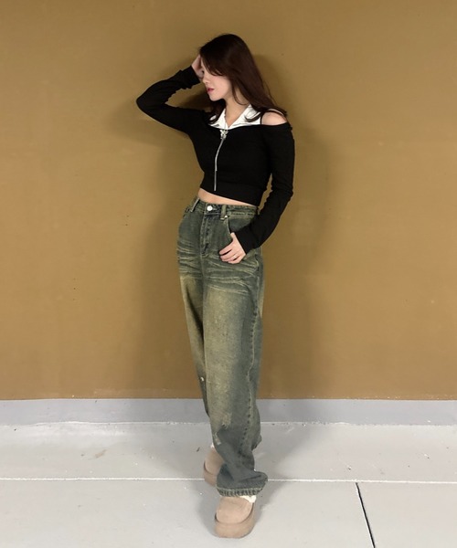 Vini（ヴィニ）の「【Vini】スクラッチウォッシュバルーンデニムパンツ（デニムパンツ・メンズ・ブルー系その他2/ブルー系その他/ブラック系その他・X-LARGE/LARGE/MEDIUM）」の21枚目の写真