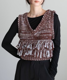 select MOCA（セレクトモカ）の「2WAYミックスフリンジベスト（ベスト）」