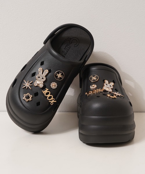 ✨極美品✨Rady ビジュー 厚底サンダル クロックス Mサイズ ブラック Rady ビジュー厚底サンダル Lサイズ クロックス - メルカリ
