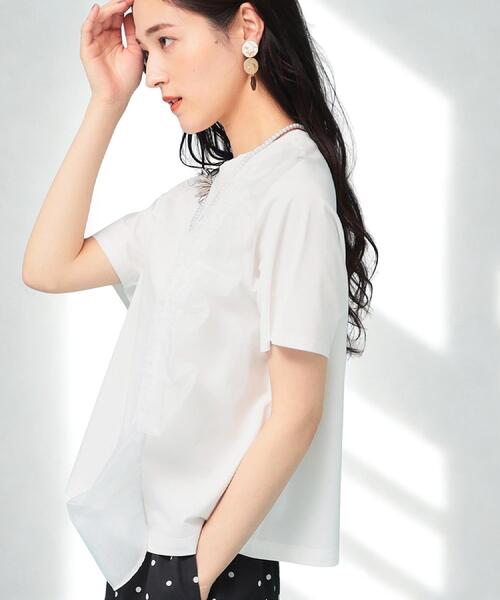Sunauna(スーナウーナ)の「◆【オーガンジーラッフル】大人フェミニンTシャツ(Tシャツ/カットソー・レディース・ブラック/ライトパープル/オフホワイト・38/40)」の5枚目の写真