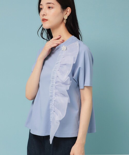 Sunauna(スーナウーナ)の「◆【オーガンジーラッフル】大人フェミニンTシャツ(Tシャツ/カットソー・レディース・ブラック/ライトパープル/オフホワイト・38/40)」の13枚目の写真