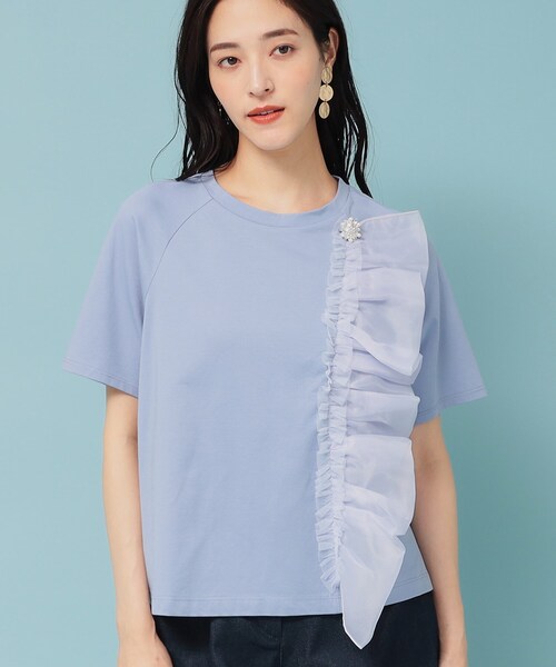 Sunauna(スーナウーナ)の「◆【オーガンジーラッフル】大人フェミニンTシャツ(Tシャツ/カットソー・レディース・ブラック/ライトパープル/オフホワイト・38/40)」の17枚目の写真