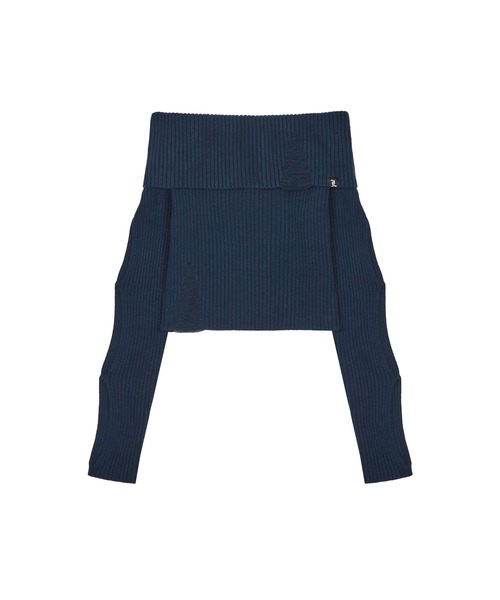 LUVISTRUE(ラヴイズトゥルー)の「CH CUT OUT KNIT(ニット/セーター・レディース・ブルー/ブラック・FREE)」の17枚目の写真