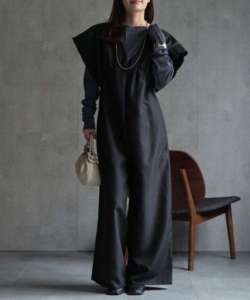 セール】シャーリングオールインワン（つなぎ/オールインワン