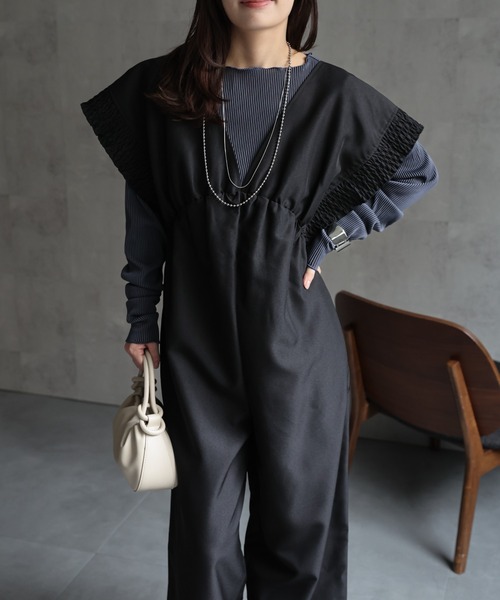 シャーリングオールインワン セール☆2990円→1990円 シャーリングオールインワン レディース