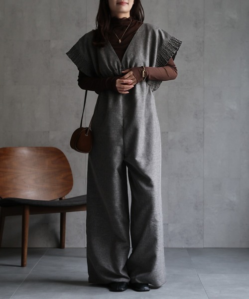 セール】シャーリングオールインワン（つなぎ/オールインワン）｜ap