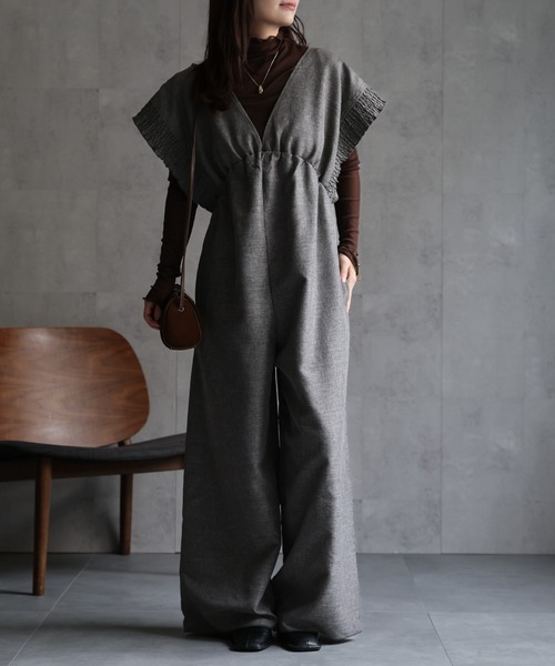 セール】シャーリングオールインワン（つなぎ/オールインワン