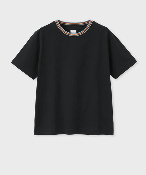Paul Smith(ポールスミス)の「ウィメンズ "Signature Stripe" 半袖Tシャツ / 255125 059VB(Tシャツ/カットソー・レディース・ホワイト/ブラック・MEDIUM)」の2枚目の写真
