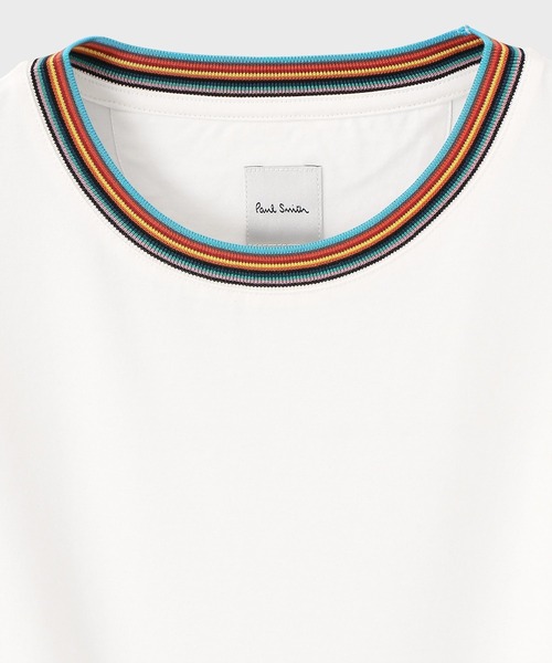Paul Smith(ポールスミス)の「ウィメンズ "Signature Stripe" 半袖Tシャツ / 255125 059VB(Tシャツ/カットソー・レディース・ホワイト/ブラック・MEDIUM)」の3枚目の写真