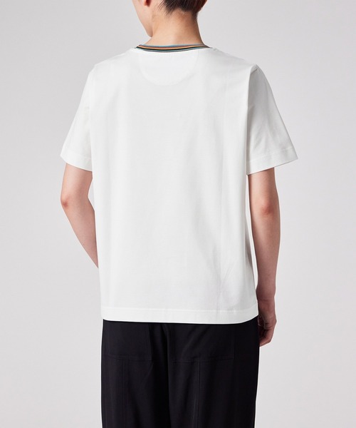 Paul Smith(ポールスミス)の「ウィメンズ "Signature Stripe" 半袖Tシャツ / 255125 059VB(Tシャツ/カットソー・レディース・ホワイト/ブラック・MEDIUM)」の6枚目の写真