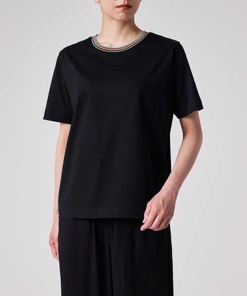 Paul Smith(ポールスミス)の「ウィメンズ "Signature Stripe" 半袖Tシャツ / 255125 059VB(Tシャツ/カットソー・レディース・ホワイト/ブラック・MEDIUM)」の9枚目の写真