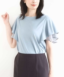 OFUON le MK | ティアードフリルスリーブカットソー/UVカット/接触冷感/洗える/WEB限定サイズあり(Tシャツ/カットソー)