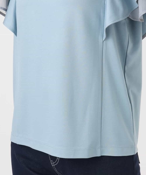 OFUON le MK（オフオンルエムケー）の「ティアードフリルスリーブカットソー/UVカット/接触冷感/洗える/WEB限定サイズあり（Tシャツ/カットソー・レディース・ライトブルー/アイボリー/ブラウン・38/36）」の9枚目の写真
