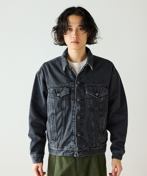 orSlow（オアスロウ）の「orSlow/オアスロウ ORGANIC COTTON FLANNEL CHECK LINING BLACK DENIM JACKET コットン フランネルチェック 2ndデニムジャケット（デニムジャケット・メンズ・ブラック・2/3/4）」の6枚目の写真