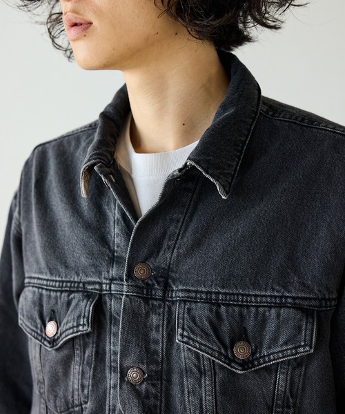 orSlow（オアスロウ）の「orSlow/オアスロウ ORGANIC COTTON FLANNEL CHECK LINING BLACK DENIM JACKET コットン フランネルチェック 2ndデニムジャケット（デニムジャケット・メンズ・ブラック・2/3/4）」の18枚目の写真