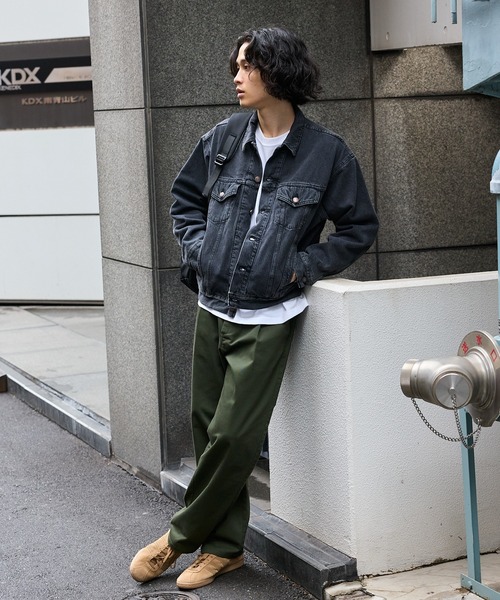 orSlow（オアスロウ）の「orSlow/オアスロウ ORGANIC COTTON FLANNEL CHECK LINING BLACK DENIM JACKET コットン フランネルチェック 2ndデニムジャケット（デニムジャケット・メンズ・ブラック・2/3/4）」の4枚目の写真