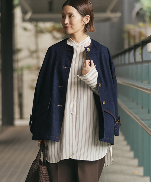 マッキントッシュ✖︎イエナ　ノーカラーコート MACKINTOSH/マッキントッシュ 別注 HUMBIE DENIM JACKET ノー