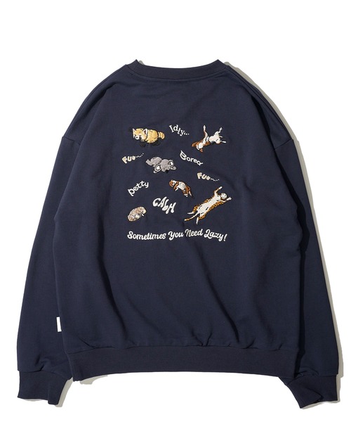 セール】【POWER TO THE PEOPLE】アニマル刺繍スウェットプルオーバー