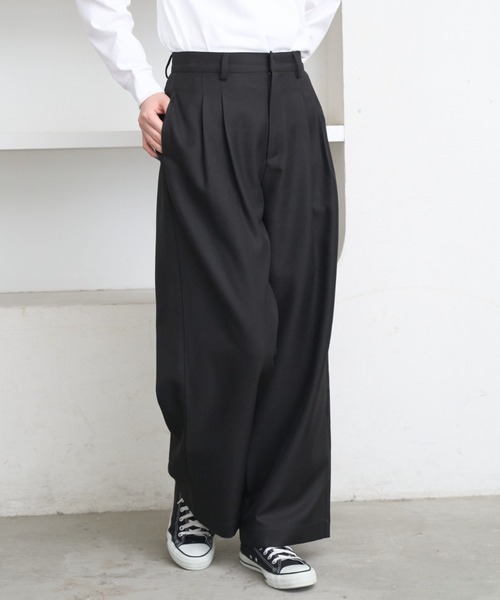 2tuck slacks pants / 2タックスラックスパンツ（スラックス）｜flaner
