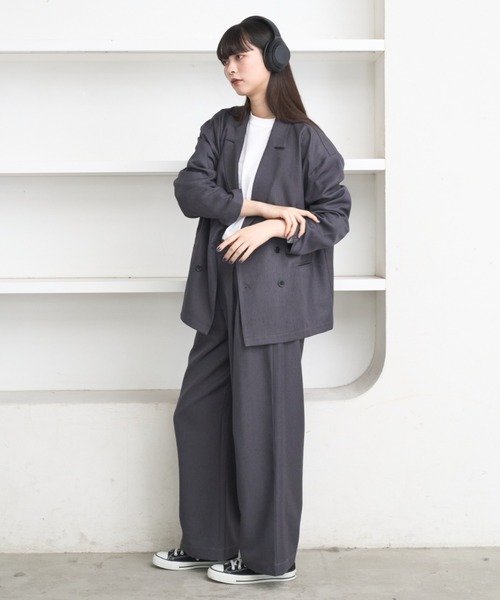 flaner(フラネ)の「2tuck slacks pants / 2タックスラックスパンツ(スラックス・レディース・グレー/ブラック・SMALL/MEDIUM)」の22枚目の写真