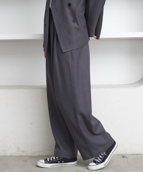 flaner（フラネ）の「2tuck slacks pants / 2タックスラックスパンツ（スラックス・レディース・グレー/ブラック・SMALL/MEDIUM）」の18枚目の写真