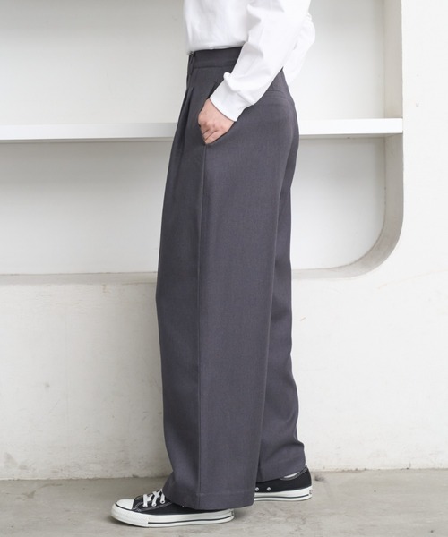 flaner（フラネ）の「2tuck slacks pants / 2タックスラックスパンツ（スラックス・レディース・グレー/ブラック・SMALL/MEDIUM）」の9枚目の写真