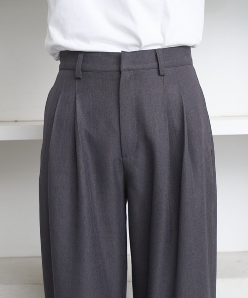 flaner（フラネ）の「2tuck slacks pants / 2タックスラックスパンツ（スラックス・レディース・グレー/ブラック・SMALL/MEDIUM）」の12枚目の写真