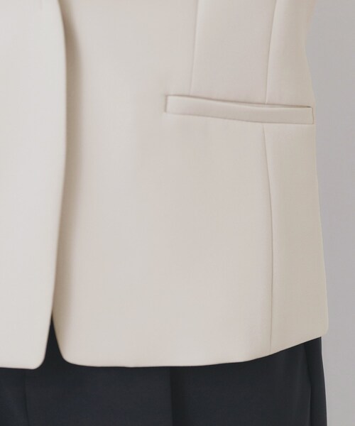 index（インデックス）の「ストレッチノーカラージャケット/セットアップ対応【洗濯機洗い可/イージーアイロン/防シワ】（ノーカラージャケット・レディース・ブラック/ナチュラル/ネイビー系5/ブラウン系その他・40/42/38/36）」の21枚目の写真