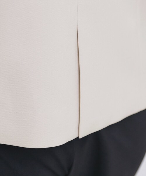 index（インデックス）の「ストレッチノーカラージャケット/セットアップ対応【洗濯機洗い可/イージーアイロン/防シワ】（ノーカラージャケット・レディース・ブラック/ナチュラル/ネイビー系5/ブラウン系その他・40/42/38/36）」の22枚目の写真