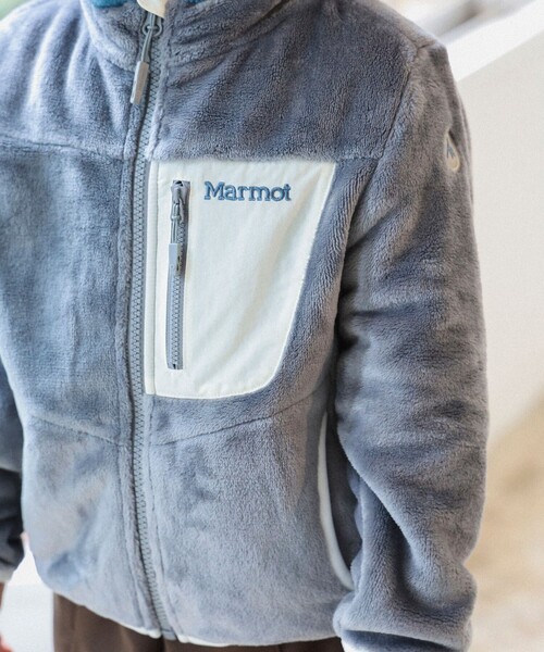 こども ビームス（コドモビームス）の「【別注】Marmot / キッズ Balmy フリース ジャケット 2025FW（110～150cm）（ブルゾン・キッズ・オレンジ/アイボリー/グレー・110/130/150）」の14枚目の写真