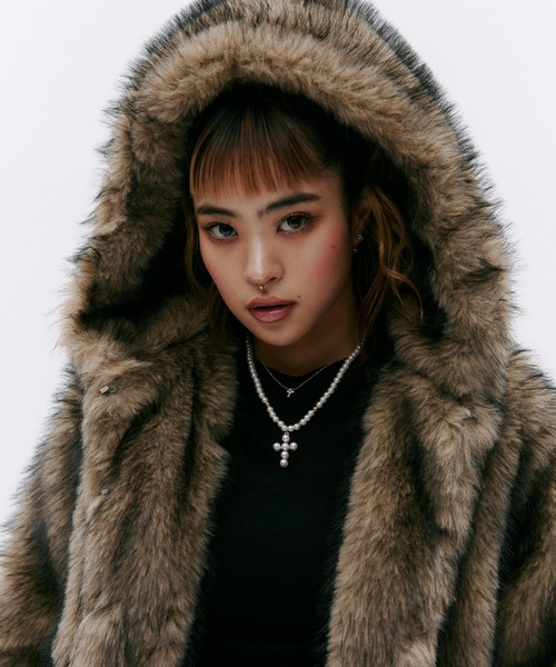 セール】フード付きファージャケット（その他アウター）｜GOSSIP CLUB
