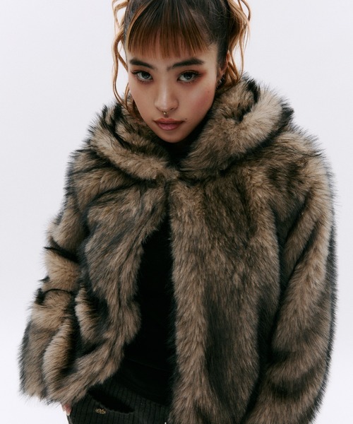 セール】フード付きファージャケット（その他アウター）｜GOSSIP CLUB